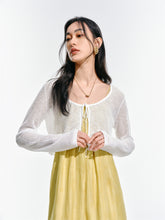 Women's Lettuce-Edge Cropped Cardigan